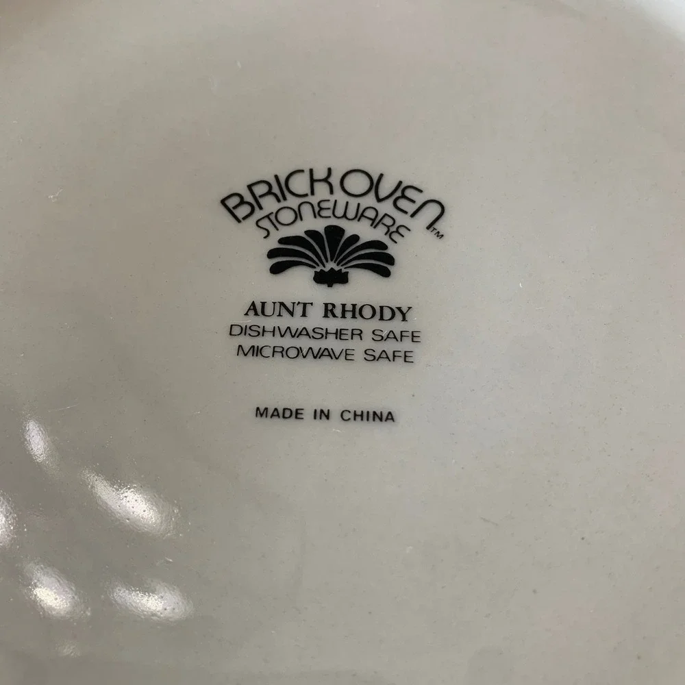 Brick Oven Stoneware Aunt Rhody Goose Dinner Plates Set of 4 Scalloped 10.25